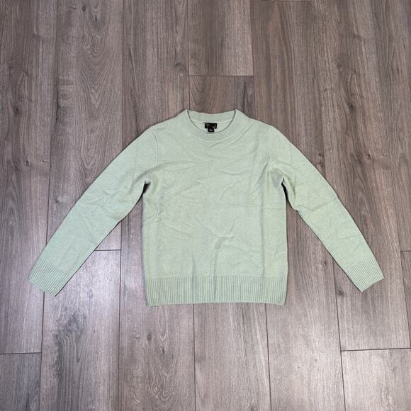 Crewcuts J.Crew Cashmere Crewneck Sweater Kids L Green Knit Pullover Ribbed Trim - Picture 1 of 6